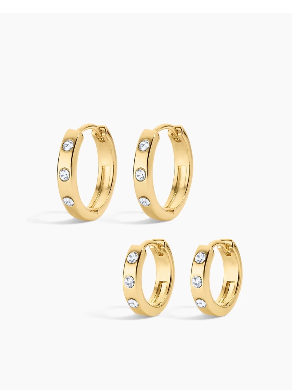 Electric Picks The perfect hoop set Gold Earring - 4 Pack